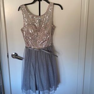 Silver and pink party dress